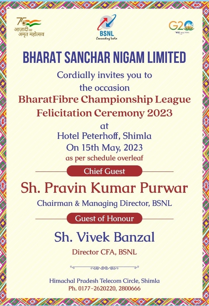 Bharat Fibre Champion League Feliciation Ceremony 2023